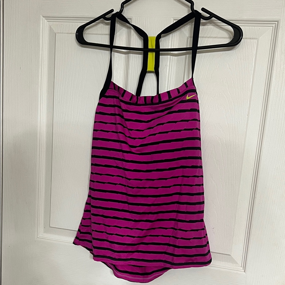 Nike Women's Pink Striped Tankini Swimsuit